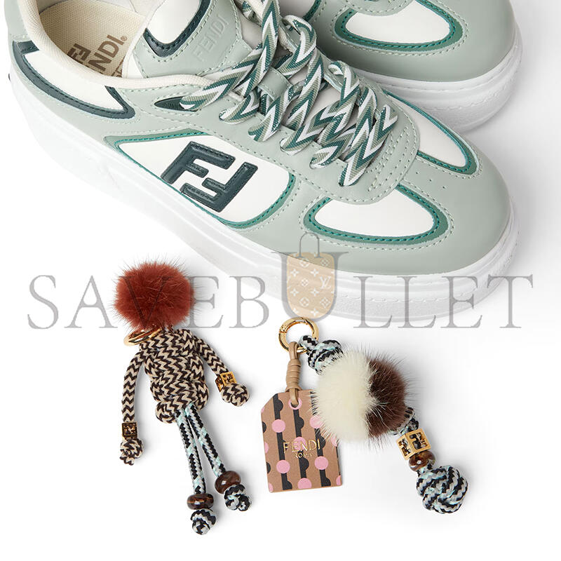 F**di match low top platform shoes in green leather 8e8721ay9nf1to5